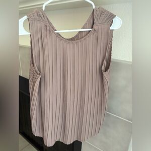 Joie Mauve Pleated Sleeveless Blouse